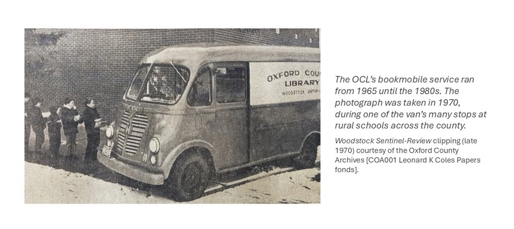 Newspaper clipping image of bookmobile, 1970.