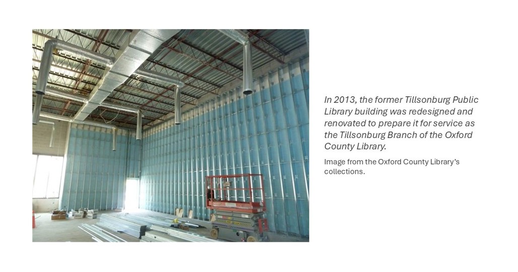 Photo of Tillsonburg library being renovated, 2013.