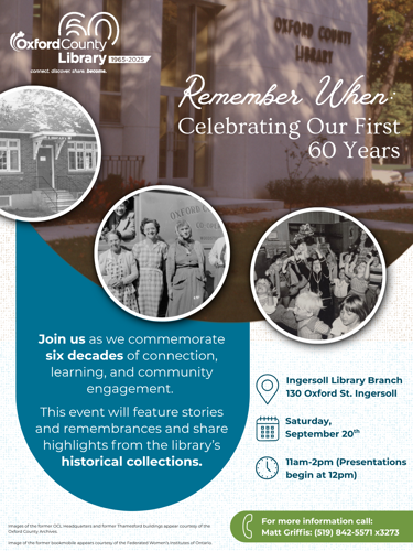 OCL 60th Anniversary Celebration poster